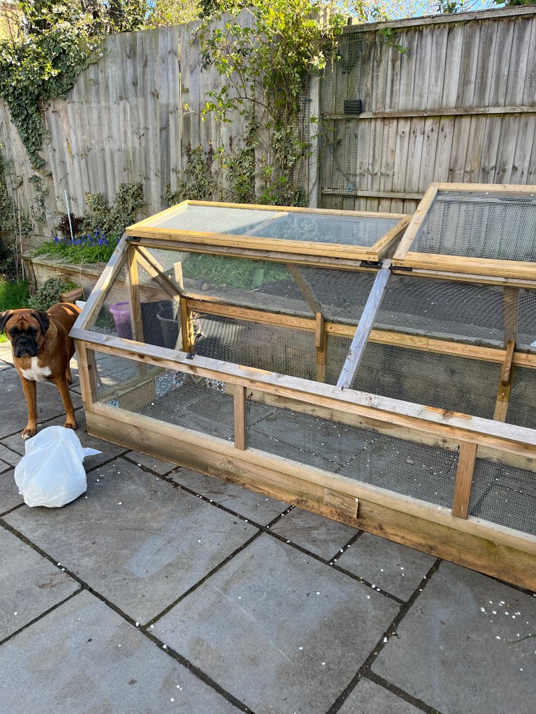 Enclosure frame taken down, cleaned and readied for painting.