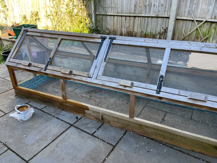 Ronseal 10 year varnish in oak to weather proof the enclosure.